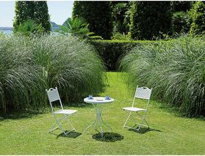 Set da Giardino in Ferro Ø60cm Vorghini Bistrò Tondo Bianco