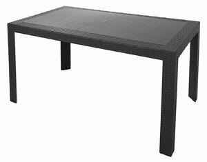 Tavolo da Giardino in Plastica Rettangolare 140x80x72cm Urano Antracite