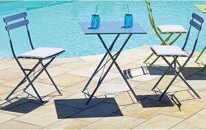 Set da Giardino in Ferro 60X60cm Vorghini Bistrò Quadrato Avio