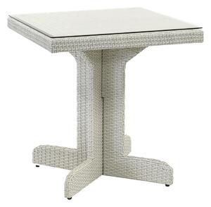Tavolino da Giardino in Polyrattan Quadrato 70x70x75cm Adila Bianco Ghiaccio