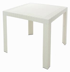 Tavolo da Giardino in Plastica Quadrato 80x80x72cm Saturno Bianco