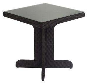 Tavolino da Giardino in Polyrattan Quadrato 70x70x75cm Adila Noce