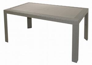 Tavolo da Giardino in Plastica Rettangolare 140x80x72cm Urano Tortora