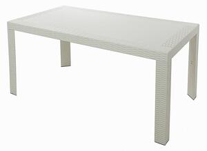 Tavolo da Giardino in Plastica Rettangolare 140x80x72cm Urano Bianco