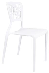 Set 4 Sedie da Giardino in Polipropilene Vandi Bianche