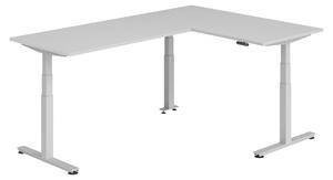 Scrivania angolare bümö regolabile elettricamente in altezza, forma a L - Struttura: argento, decorazione: grigio, dimensioni: scrivania angolare 160 x 240 cm