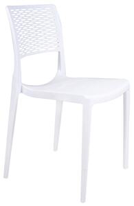 Set 4 Sedie da Giardino in Polipropilene Vandi Bianche