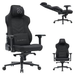 Sedia da gaming, nera, con tessuto traspirante, ergonomica