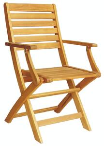 Sedia da Giardino Pieghevole con Braccioli in Legno Soriani Bali