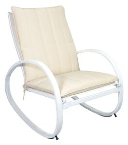 Sedia a Dondolo da Giardino Imbottita in Alluminio Ø40x20/28x18cm Vorghini Poli Ecrù