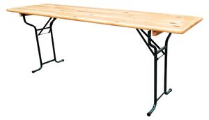 Tavolo birreria BAVORD LUX 220x50 cm – pino massello 30 mm, telaio tubolare Ø30 mm, portata 300 kg