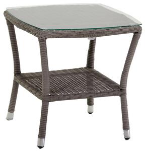 Tavolino da Giardino Quadrato in Polyrattan Atlanta Grigio