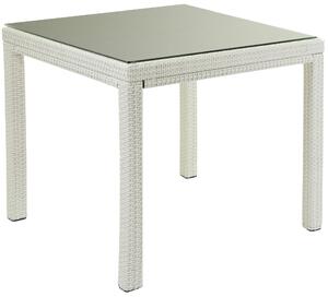 Tavolo da Giardino Quadrato 80x80cm in Polyrattan Adila Bianco Ghiaccio