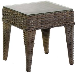 Tavolino da Giardino Quadrato in Polyrattan Baltimora Grigio