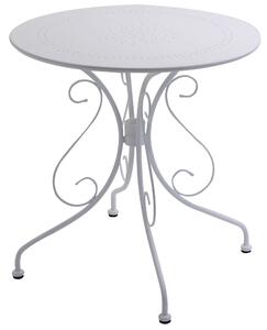 Tavolo da Giardino Rotondo Ø70cm in Metallo Old Bianco
