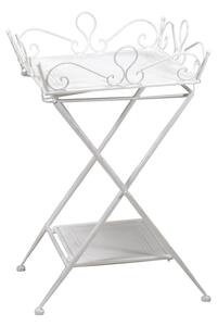 Tavolino da Giardino in Metallo 40x40H63cm Portofino Bianco