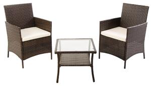 Set Tavolino + 2 Poltrone da Giardino in Polyrattan Bertozzi Rita Grigio