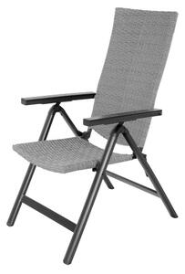 Sedia Poltrona Pieghevole da Giardino in Polyrattan Bertozzi Grigio