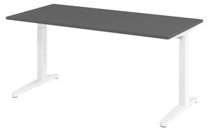 Scrivania bümö Serie XB - Dimensioni: 160 x 80 cm, finitura: grafite, struttura: bianco
