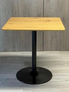 Tavolo da pranzo quadrato "TORI" 70x70 cm | Design loft in rovere scuro e nero | Tavolino da cucina in stile industriale | Robusto e moderno