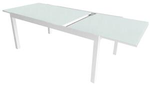 Tavolo Allungabile da Giardino in Alluminio Piano in Vetro Vorghini Pietra Ligure Bianco