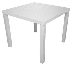 Tavolo Quadrato da Giardino 80x80 cm in Alluminio Vorghini San Vincenzo Bianco
