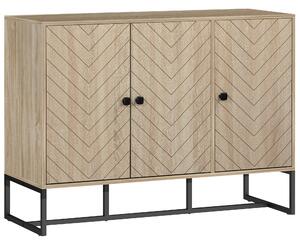 HOMCOM Buffet per soggiorno mobile contenitore armadio cucina con 2 ante e ripiani regolabili 108 x 40 x 80 cm, rovere | Aosom Italy
