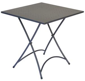 Tavolino Quadrato Pieghevole da Giardino 70x70 cm in Ferro Vorghini Orta Antracite