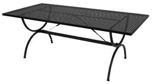 Tavolo Rettangolare da Giardino 200x100 cm in Ferro Vorghini Lugano Nero