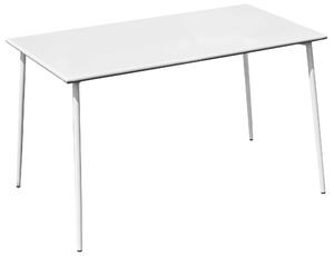 Tavolo Rettangolare da Giardino 140x80 cm in Ferro Vorghini Messina Bianco