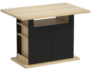 HOMCOM Tavolo da pranzo isola centrale cucina con ampio piano 4-6 persone armadio 4 ante 110 x 70 x 75,5 cm nero | Aosom Italy