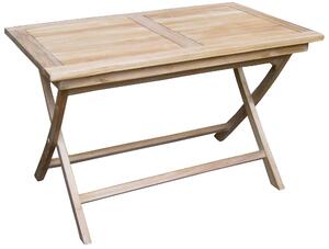 Tavolo Rettangolare Pieghevole da Giardino 120x70 cm in Legno Teak Vorghini Lipari