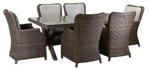 Set da Giardino Tavolo e 6 Sedie in Polyrattan Baltimora