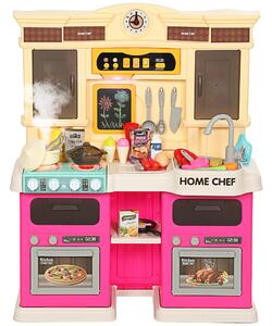 AIYAPLAY Cucina giocattolo con acqua corrente, 85 pezzi di accessori, rubinetto elettrico, luci, suoni, per bambini da 3 a 6 anni | Aosom Italy
