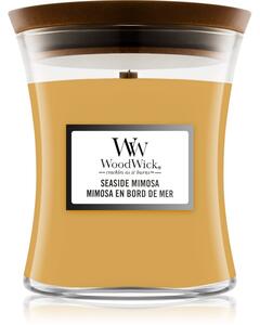 Woodwick Seaside Mimosa candela profumata con stoppino in legno 275 g