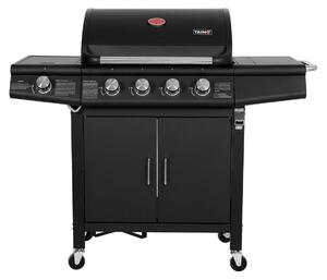 Barbecue a gas - Griglia con 6 bruciatori - 135 x 114 x 54 cm - Nero - Acciaio inox