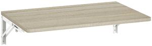 HOMCOM Tavolo pieghevole da parete, 60x40 cm, scrivania sospesa salvaspazio con angoli arrotondati, per home office, soggiorno, camera da letto, cucina, rovere | Aosom Italy