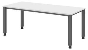 Scrivania bümö Serie Q - Finitura: bianco, struttura: grafite, dimensioni: 180 x 80 cm