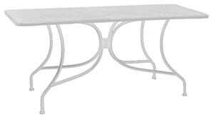 Tavolo Rettangolare da Giardino 160x80 cm in Ferro Ivrea Bianco
