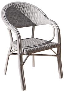 Sedia da Giardino in Alluminio Effetto Legno e Wicker Vorghini Grigio