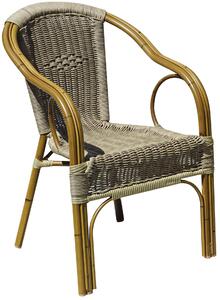 Sedia da Giardino in Alluminio Effetto Legno e Wicker Vorghini Contract