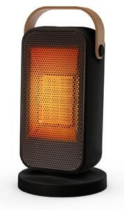 Stufa elettrica con ventola, 1200 W, 3 livelli di riscaldamento, silenziosa, adatta per ambienti di 20 m², colore nero