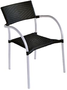 Sedia da Giardino in Alluminio e Wicker Vorghini Contract Nero