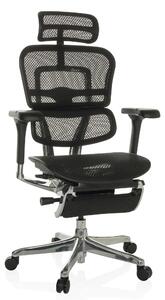 Sedia da ufficio ergonomica con poggiapiedi, rivestita in rete, colore nero