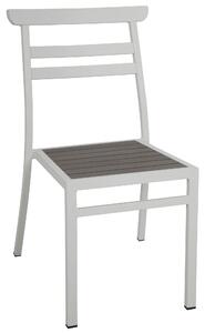 Sedia da Giardino in Alluminio con Doghe Vorghini Ceriale Bianco e Grigio