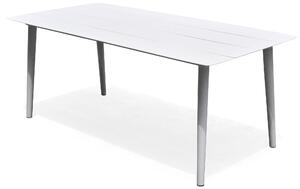 Tavolo Rettangolare da Giardino 180x90cm in Alluminio Vorghini Recanati Bianco