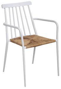 Sedia da Giardino in Alluminio e Paglia Vorghini Finale Ligure Bianco