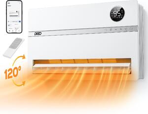 Stufa elettrica, 1500 W, 120°, oscillazione, Wi-Fi, termostato, bianca
