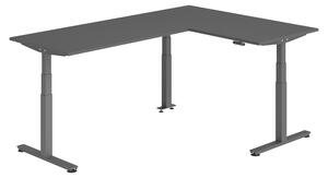 Scrivania angolare bümö regolabile elettricamente in altezza, forma a L - Finitura: grafite, struttura: grafite, dimensioni: scrivania angolare 160 x 240 cm