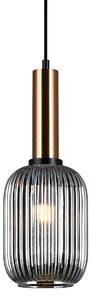 Lampada a sospensione Antiola nera-ottone 1xE27x40W vetro, dimensioni: 113x15x15 cm, IP20, Italux